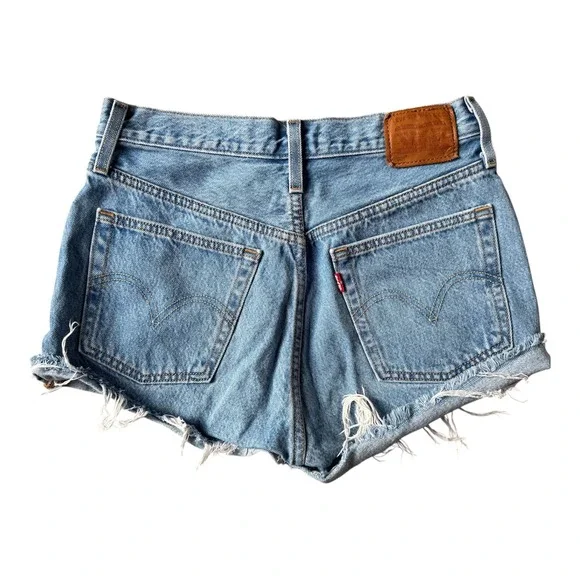 Levi's Premium Wedgie‎ Fit Cutoff Denim Shorts W26 Y2K Festival Raw Hem